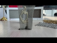 Trang trí dây chuyền vòng lưới rèm màn hình tòa nhà mặt tiền màu tự nhiên