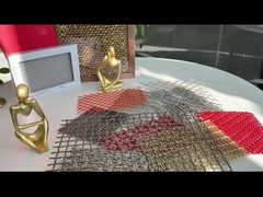 ISO9000 Square Hole Mesh Golden Crimped Metal Cabinet Mesh chống cháy