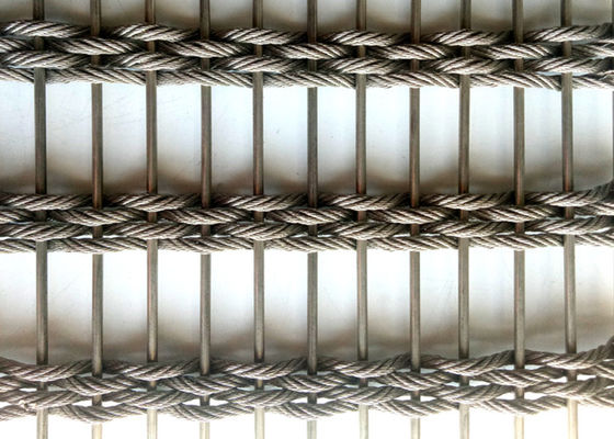 Mặt tiền vải lưới kiến ​​trúc bằng thép không gỉ 100x6m được dệt linh hoạt