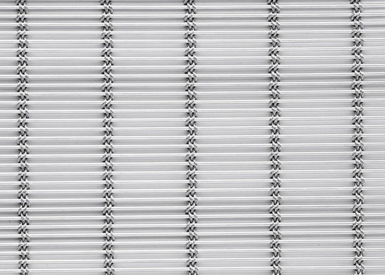 Mành lưới kiến ​​trúc bằng thép không gỉ 6m X 120m Màu tự nhiên Kim loại dệt