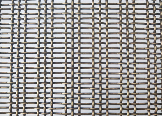 Màu đồng mạ màu 3.6mm Lưới thép không gỉ uốn cong Trang trí dệt