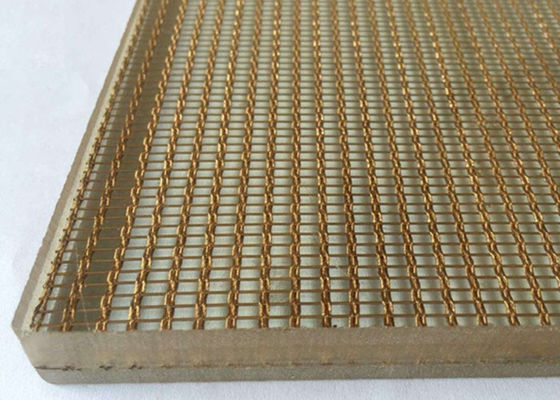 Dây lưới 1,5mm Kính nhiều lớp Trang trí màu vàng đồng thau