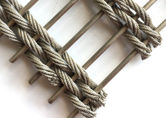 Mặt tiền vải lưới kiến ​​trúc bằng thép không gỉ 100x6m được dệt linh hoạt