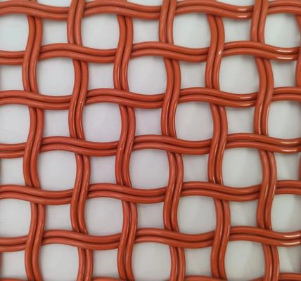 Màu cam 5mm Kiến trúc Stainless Steel Wire Mesh Width 0.6m-2.4m