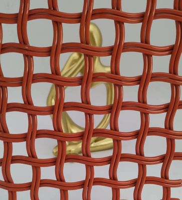 Màu cam 5mm Kiến trúc Stainless Steel Wire Mesh Width 0.6m-2.4m