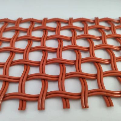 Màu cam 5mm Kiến trúc Stainless Steel Wire Mesh Width 0.6m-2.4m