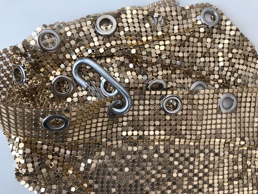 Màn hình kim loại lưới dây chuyền Silver Sequins SGS Vật liệu vải đơn giản