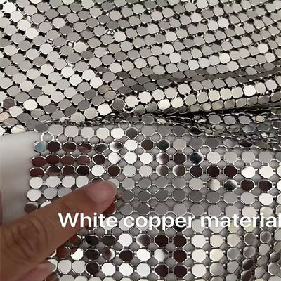 Alloy nhôm bóng kim loại Sequin dây chuyền liên kết vải cho rèm vải kim loại lưới