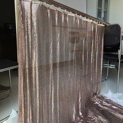 Alloy nhôm bóng kim loại Sequin dây chuyền liên kết vải cho rèm vải kim loại lưới