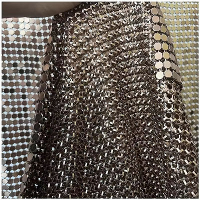 Alloy nhôm bóng kim loại Sequin dây chuyền liên kết vải cho rèm vải kim loại lưới