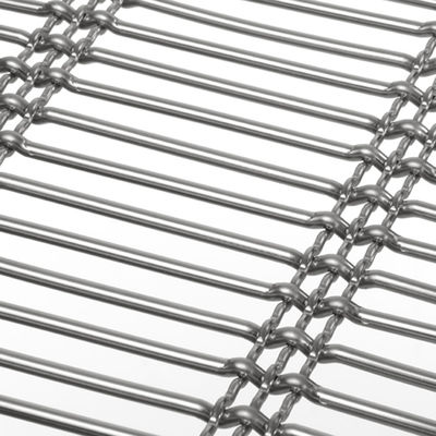 30m Cable Kiến trúc Stainless Stee Woven Wire Mesh cho mặt tiền ban công và ngăn ngăn mô phỏng dệt tre