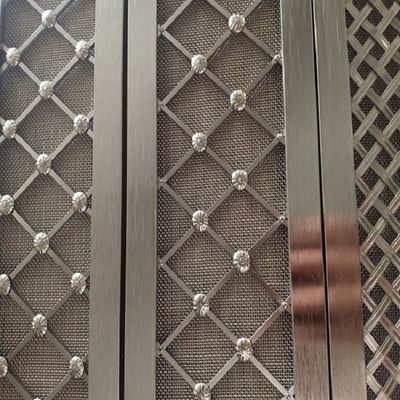 Kim loại kiến trúc Woven Wire Mesh Stainless Steel Woven Wire Mesh Grille Cho trang trí tủ