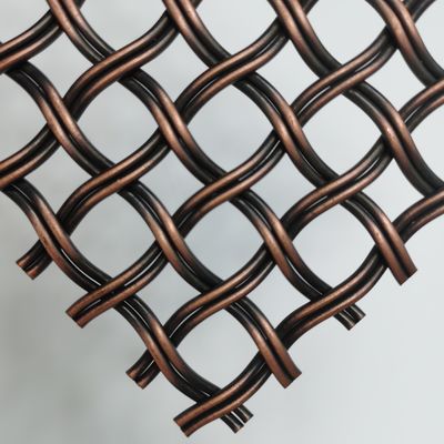 Kiến trúc Antique Brass Woven Wire Mesh In Reverse Dutch Weave 52% Khu vực mở Đối với trần nhà