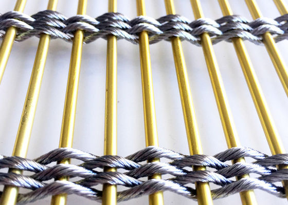 Anode Oxi hóa Lưới kiến ​​trúc bằng thép không gỉ Kim loại nhôm 7mm 50m