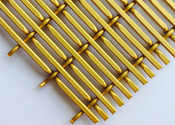 Tấm lưới dệt trang trí bằng nhôm mạ vàng Anodized XY 6010