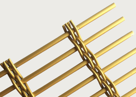SGS Dây kim loại bằng thép không gỉ dệt vàng Bộ phân chia phòng 2 × 4m