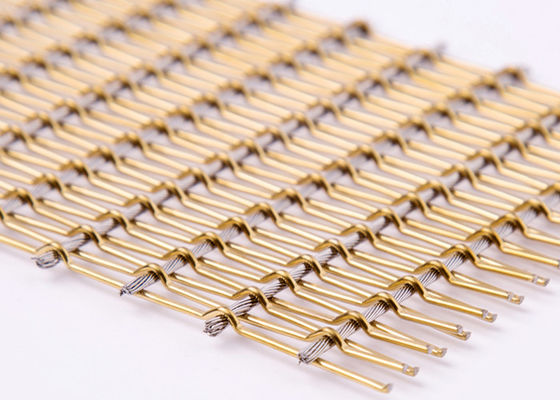 Trang trí kính nhiều lớp vải lưới kim loại linh hoạt 4,5mm SGS cho sảnh thang máy