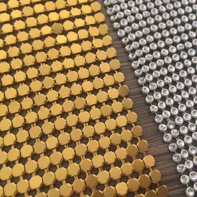 SGS Ốp nhôm kim loại Sequins Vải lưới kim loại chống dầu cho quần áo