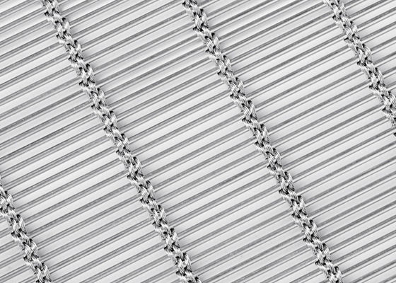 Mành lưới kiến ​​trúc bằng thép không gỉ 6m X 120m Màu tự nhiên Kim loại dệt
