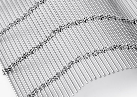 Mành lưới kiến ​​trúc bằng thép không gỉ 6m X 120m Màu tự nhiên Kim loại dệt