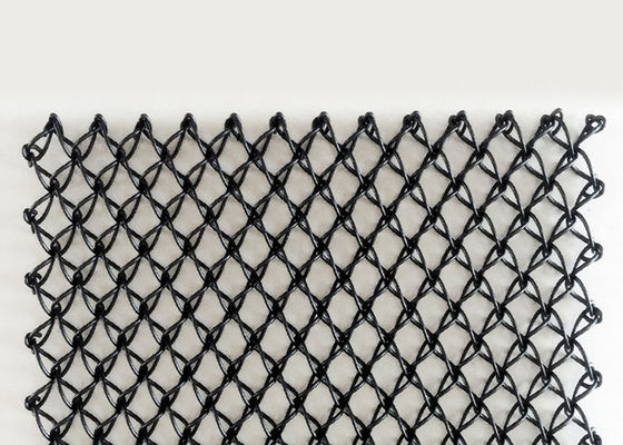 Lưới kiến ​​trúc bằng thép không gỉ phủ Vinyl dạng bột Màu đen Ba chiều