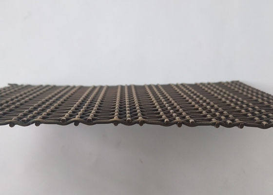 Màu đồng mạ màu 3.6mm Lưới thép không gỉ uốn cong Trang trí dệt