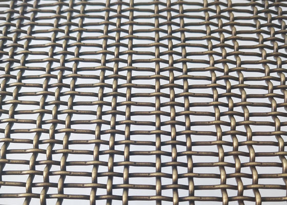 Màu đồng mạ màu 3.6mm Lưới thép không gỉ uốn cong Trang trí dệt