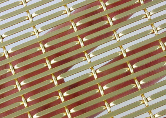 Màu vàng Anodizing trang trí dây dệt lưới nhôm cho trần nhà