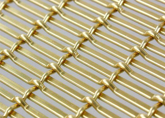 Màu vàng Anodizing trang trí dây dệt lưới nhôm cho trần nhà