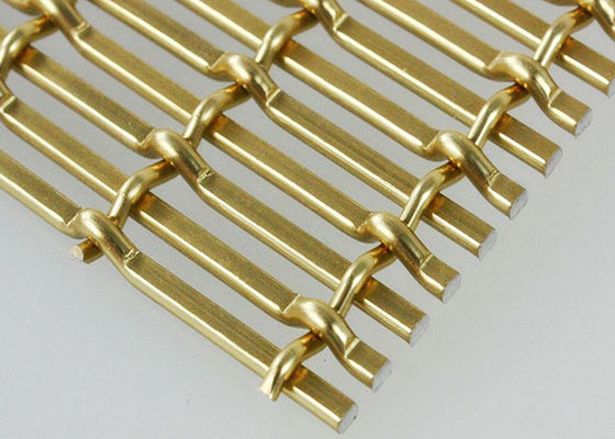 Màu vàng Anodizing trang trí dây dệt lưới nhôm cho trần nhà