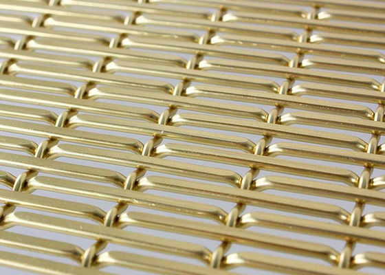 Màu vàng Anodizing trang trí dây dệt lưới nhôm cho trần nhà
