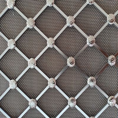 Kim loại kiến trúc Woven Wire Mesh Stainless Steel Woven Wire Mesh Grille Cho trang trí tủ